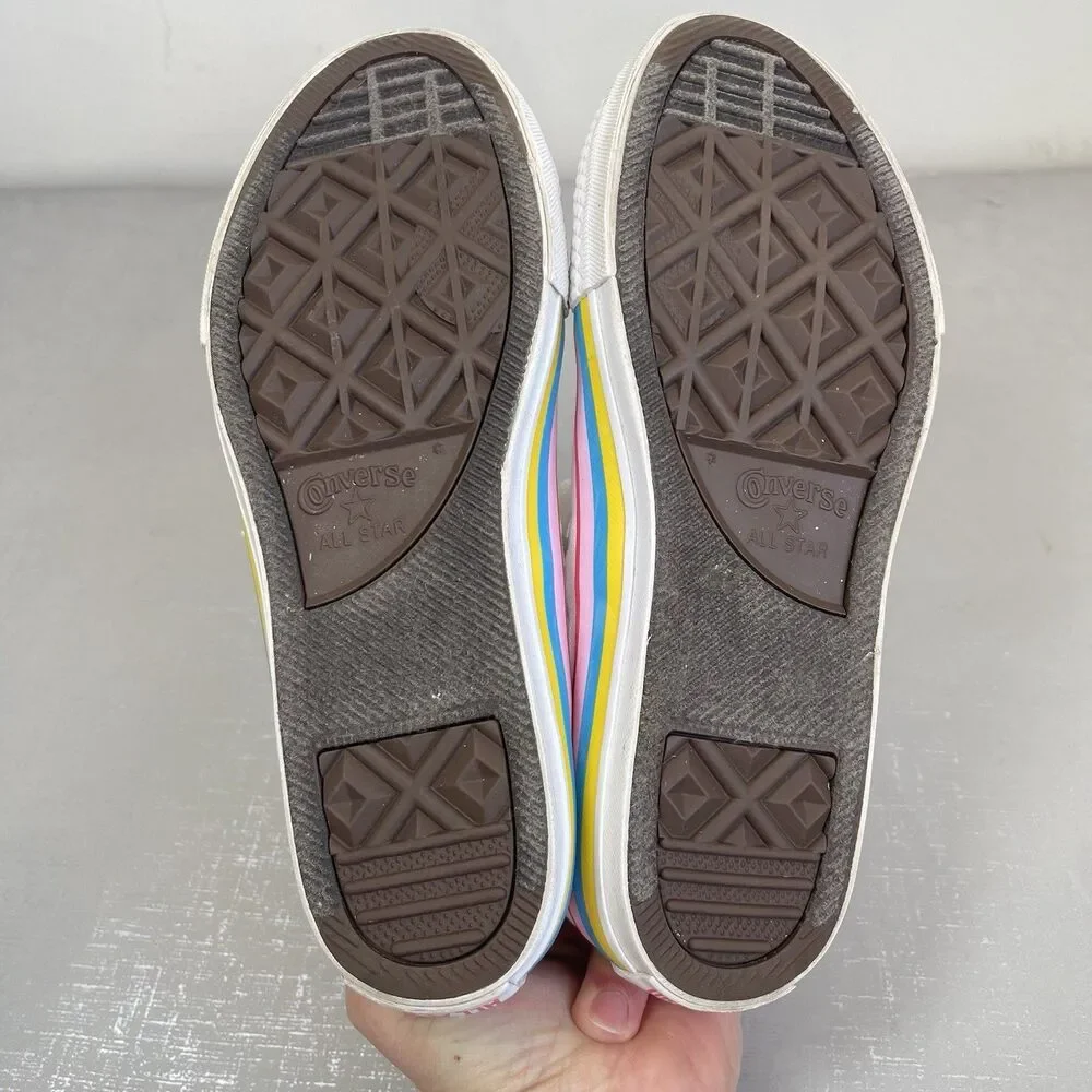 Converse All Star Girls Youth 4 Chuck Taylor‎ Low Top Sneakers White/ Rainbow